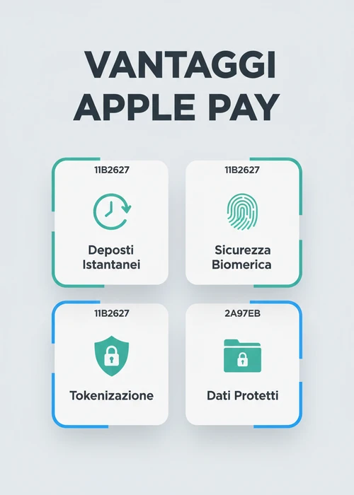 Icona Apple Pay su smartphone con carte di credito e logo casinò sullo sfondo